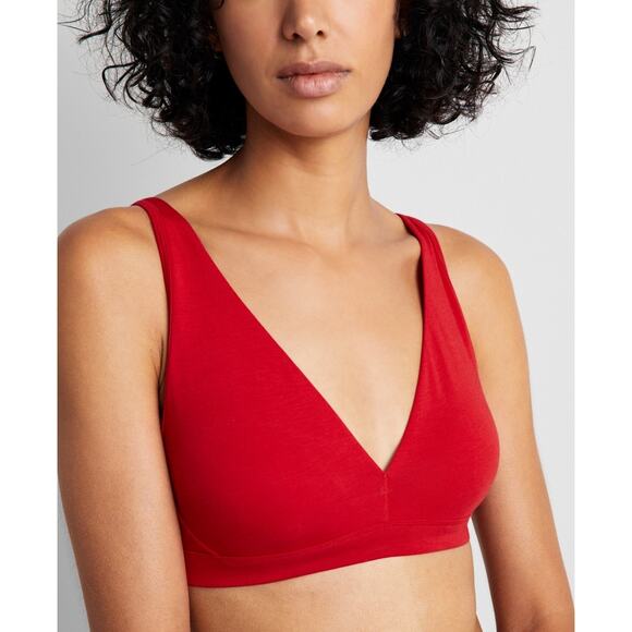 State of Day Women's Cotton Blend Bralette Red Size L 1453 - Picture 2 of 3